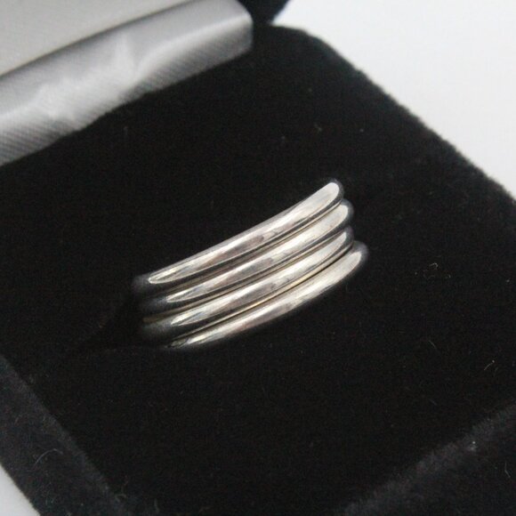 Vintage Sterling Silver Tested Stackable Four (4) Rings - Picture 4 of 9